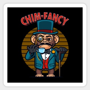 Funny Fancy Vintage Cute Tea Drinking Chimpanzee Original Funny Pun Sticker